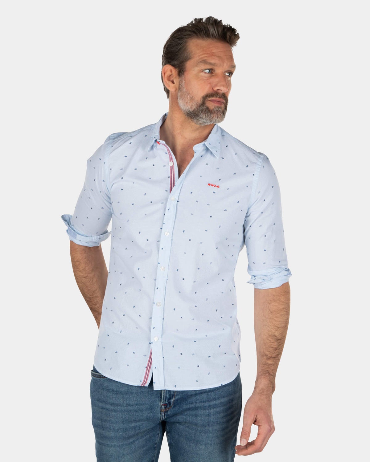 Camisa lunares celeste - Light Blue