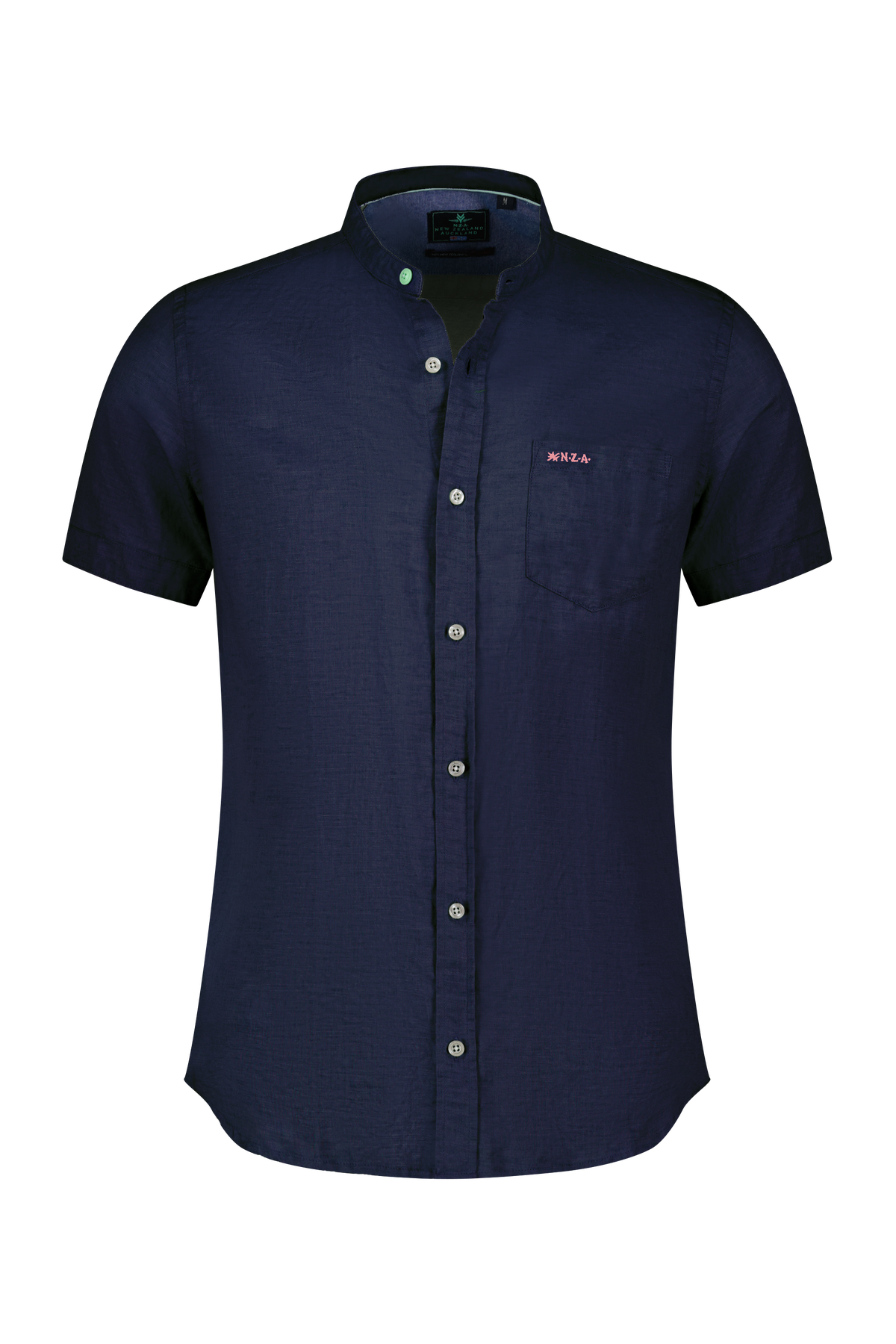 Chemise sans col à manches courtes - Traditional Navy