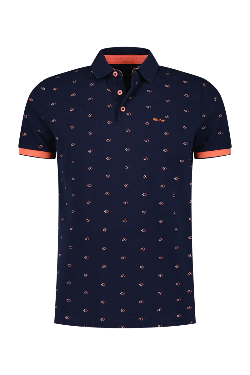 Polo en coton à pois - Traditional Navy