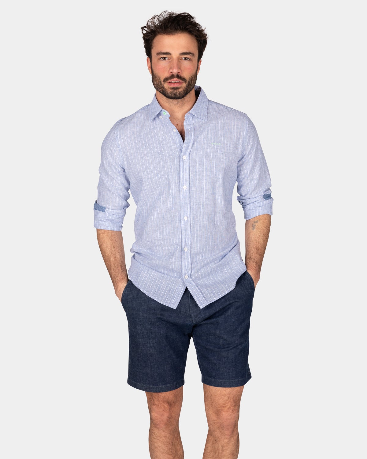 Camisa de lino celeste - Dusk Navy