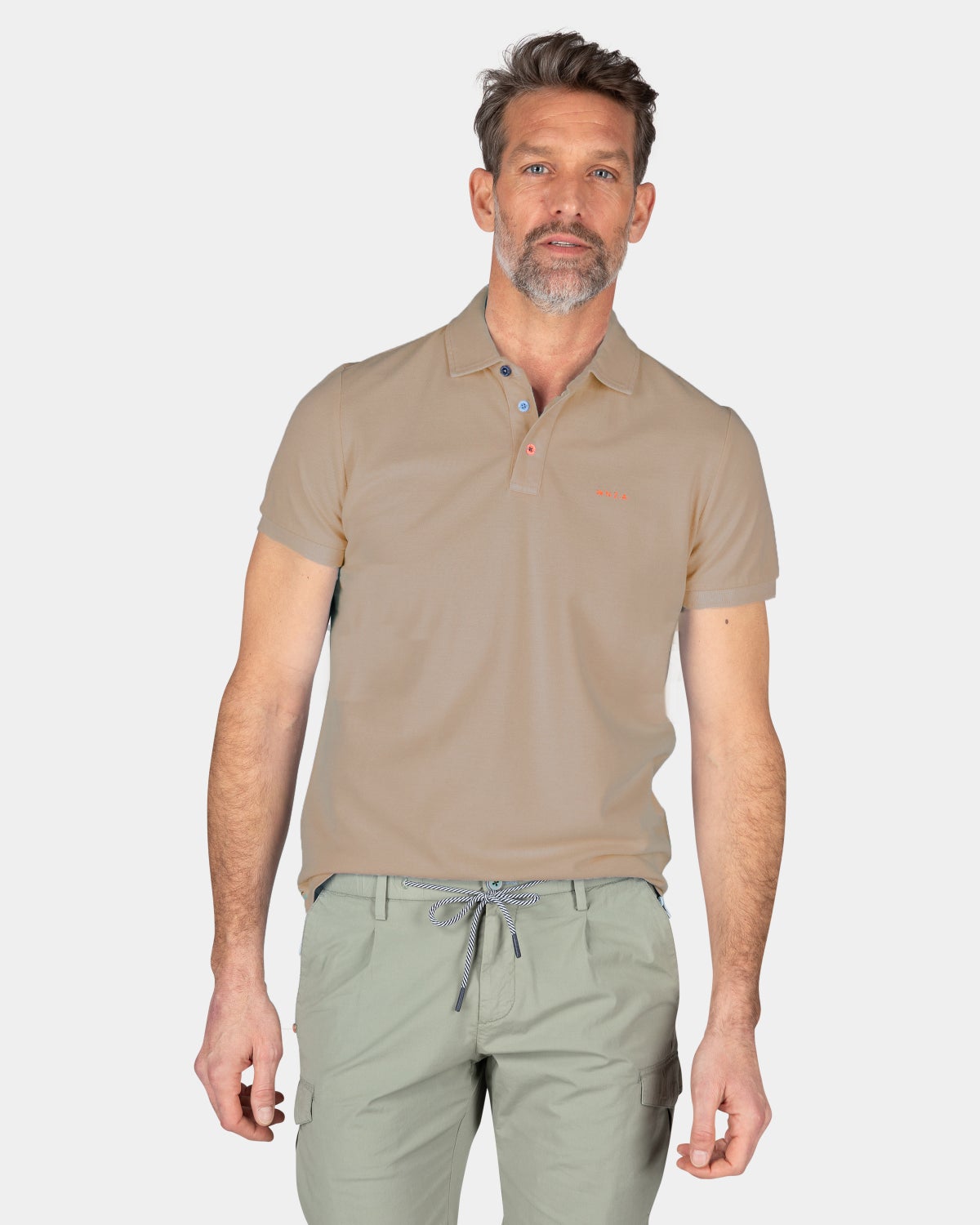 Effen polo shirt van katoen - Shimmering Sand