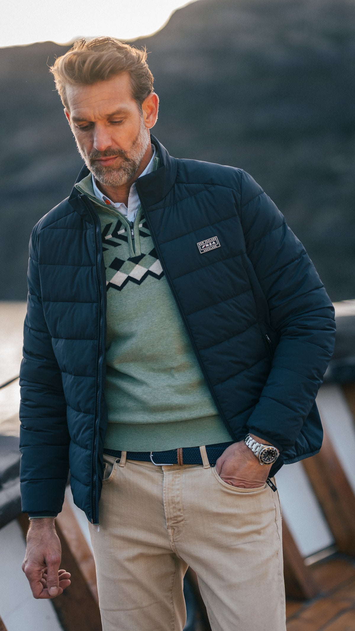 Navy padded jacket - Autumn Navy