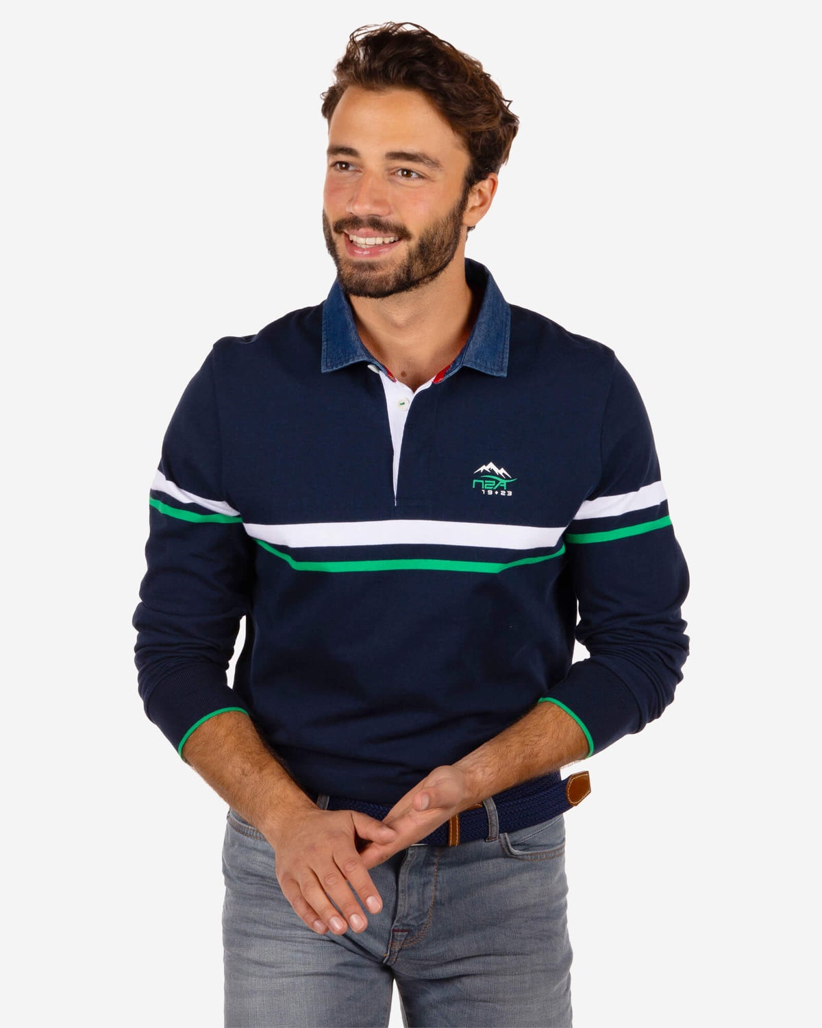 Camiseta de rugby de algodón Ashhurst - Reef Navy