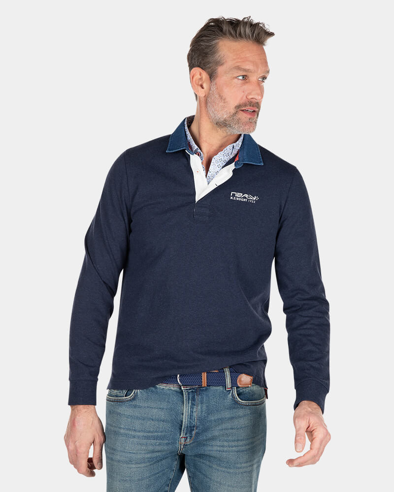 Schlichtes Rugby-Shirt - Traditional Navy