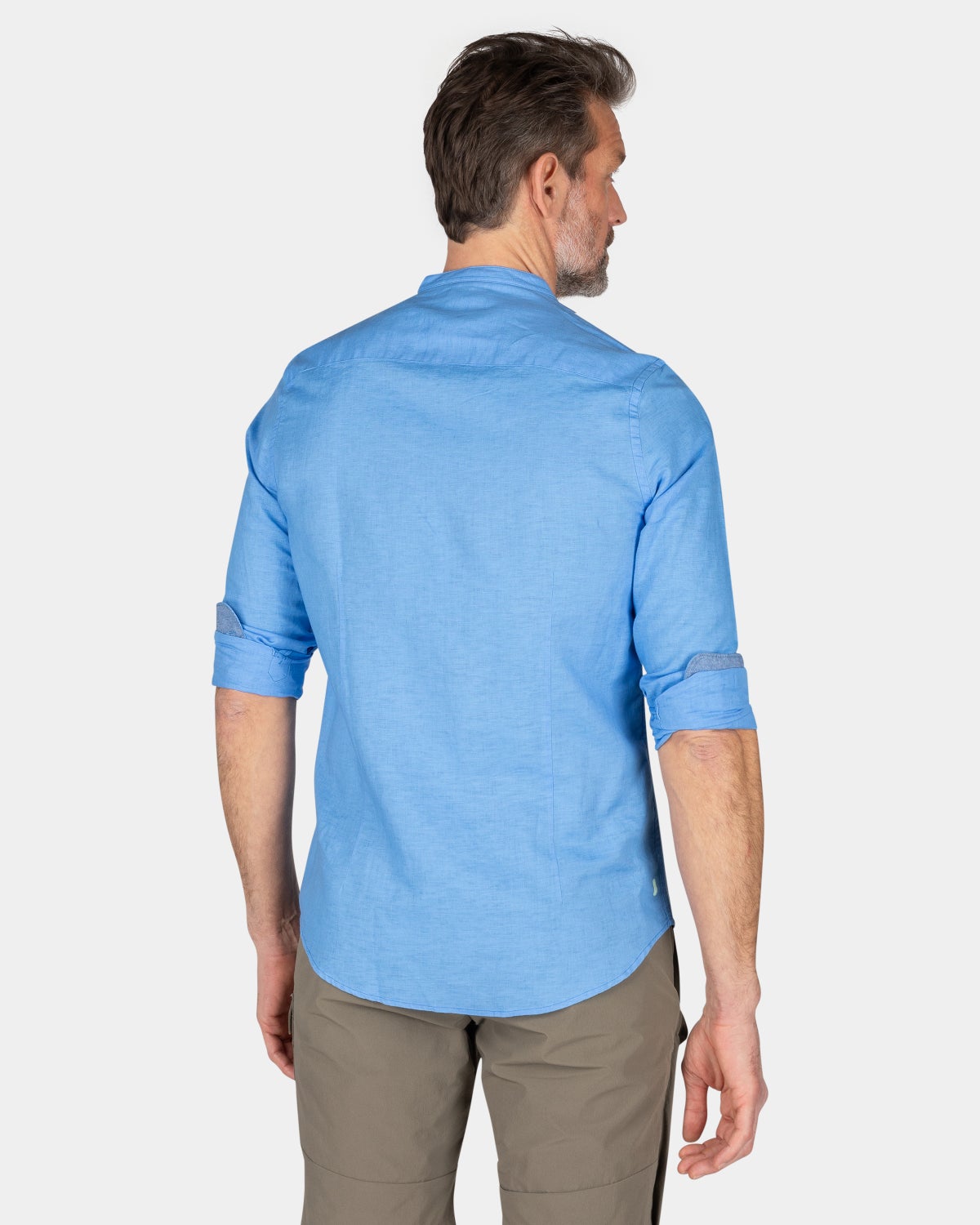 Chemise unie sans col - Bed Blue