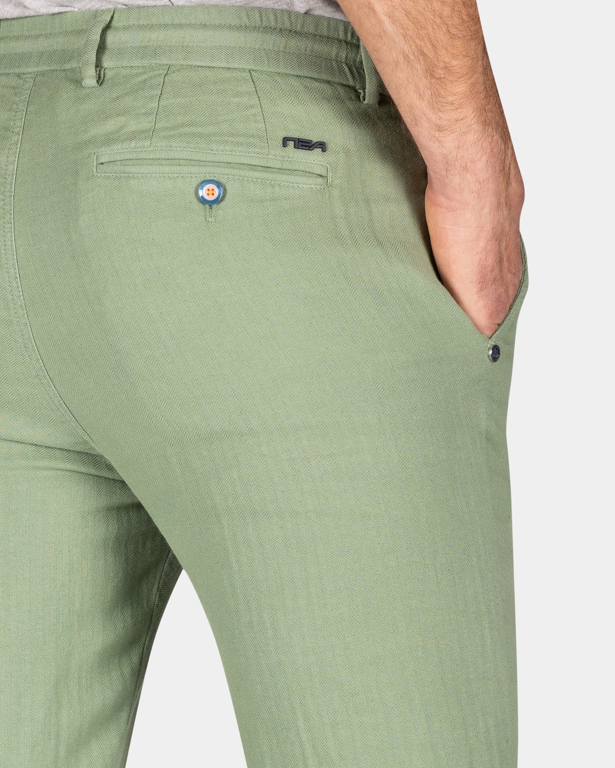 Pantalﾗn de algodﾗn y lino - Soft Olive