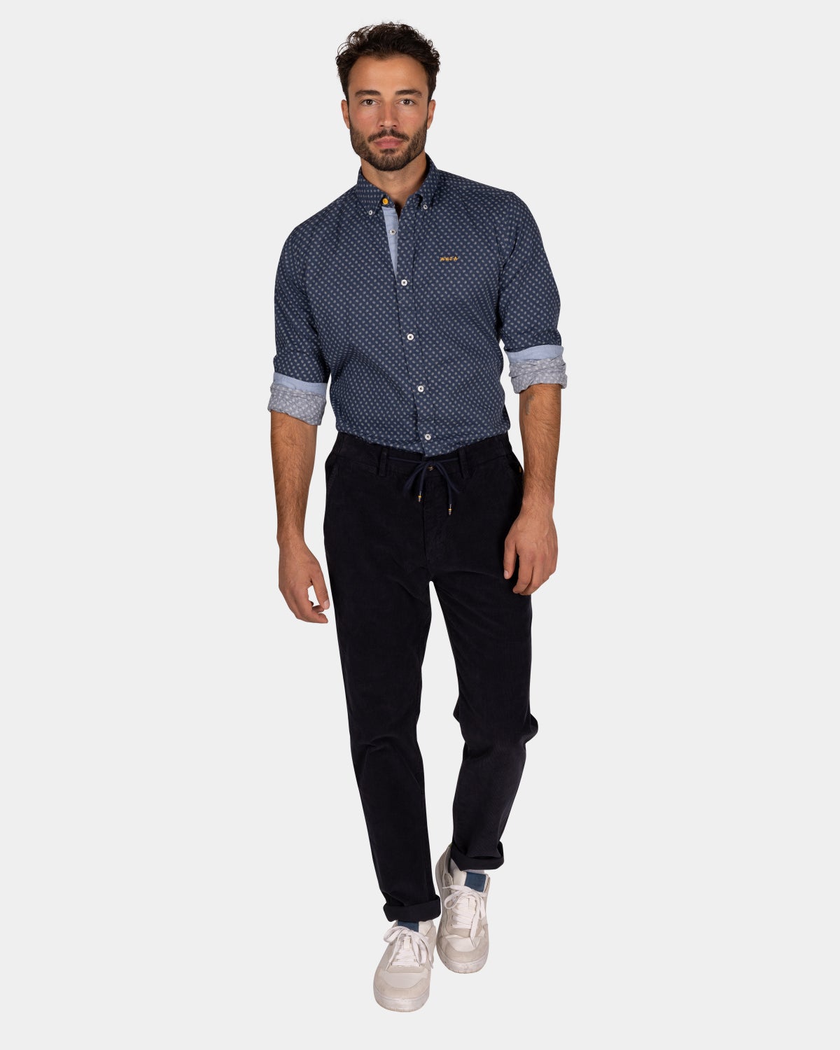 Camisa azul oscura con puntos blancos - Tin Blue