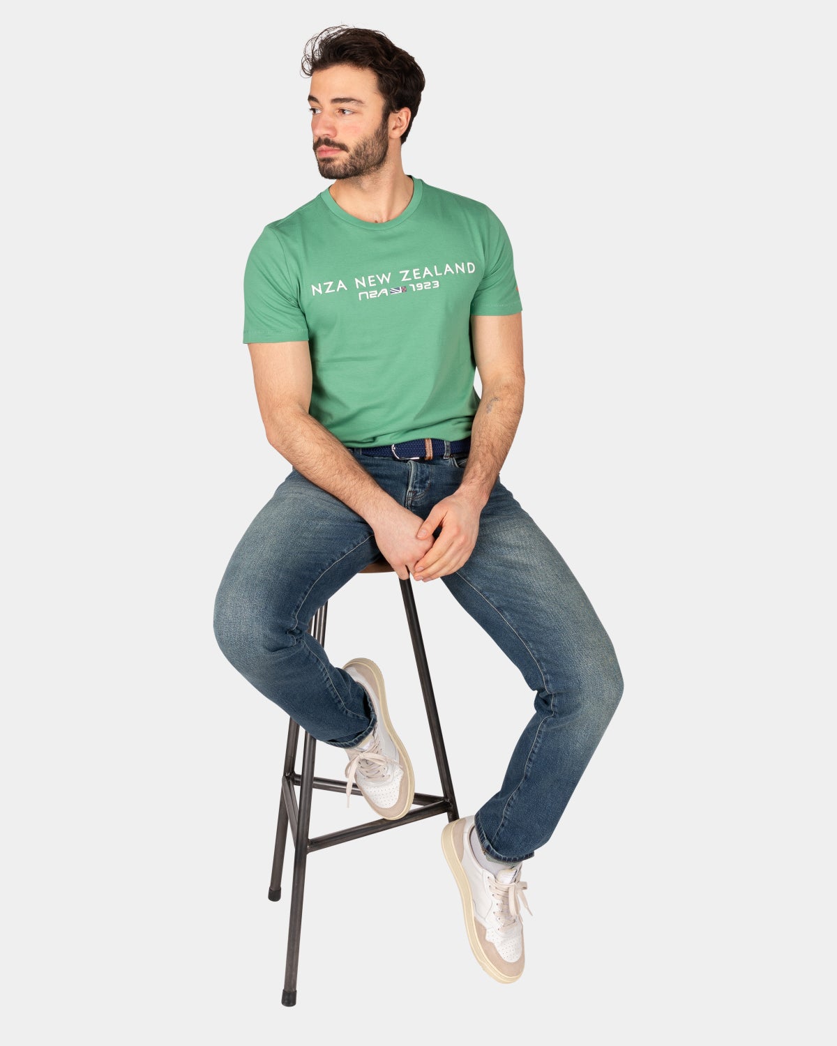 Baumwoll-T-Shirt mit Logo - Amazon Green