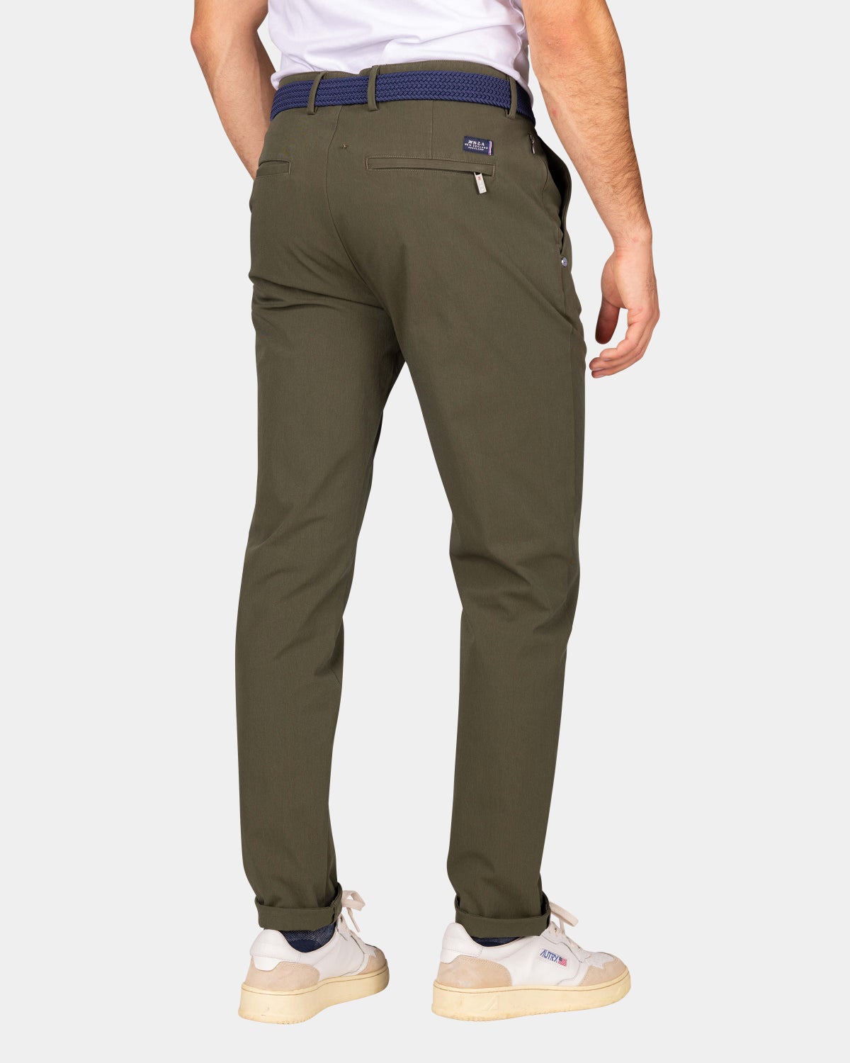 Dark green chino with stretch - Quartz Green