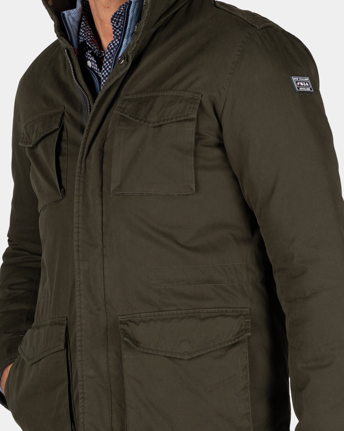 Donkergroene field jacket - Gravel Green