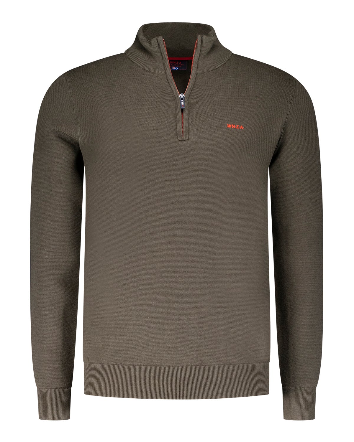 Donkergroene pullover met halve rits - Gravel Green