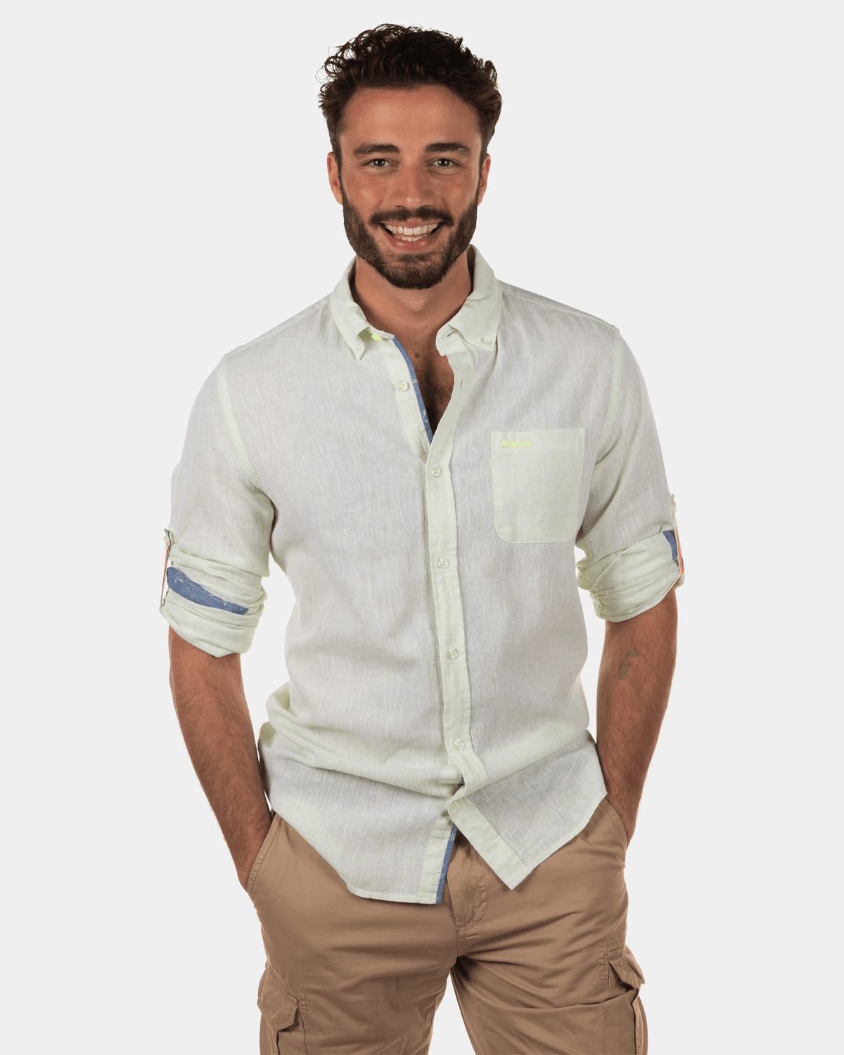 Chemise en lin Hotoananga - Cellery Neon Green