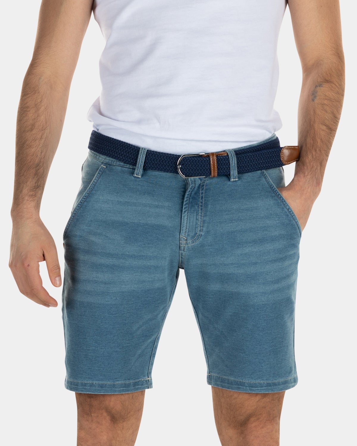 Denim-Stretch-Shorts - Light Stone