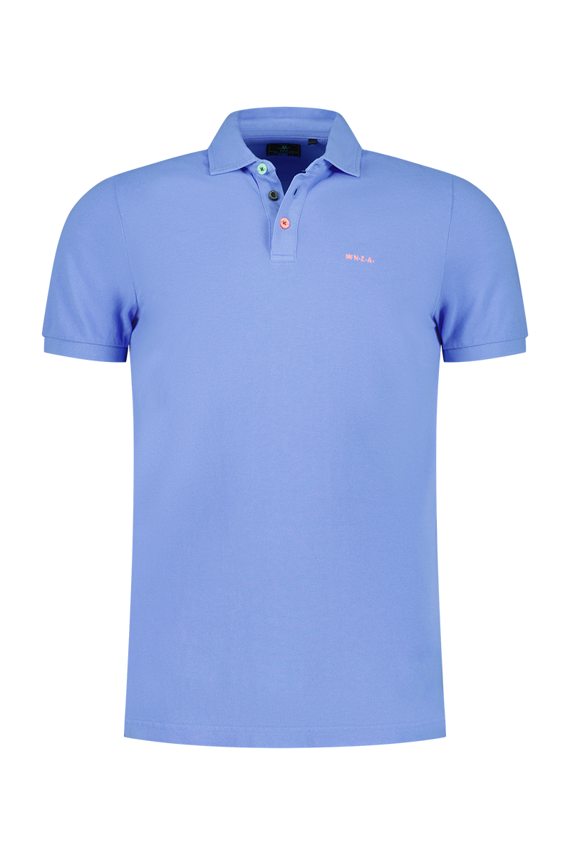 Polo uni en coton - Bed Blue