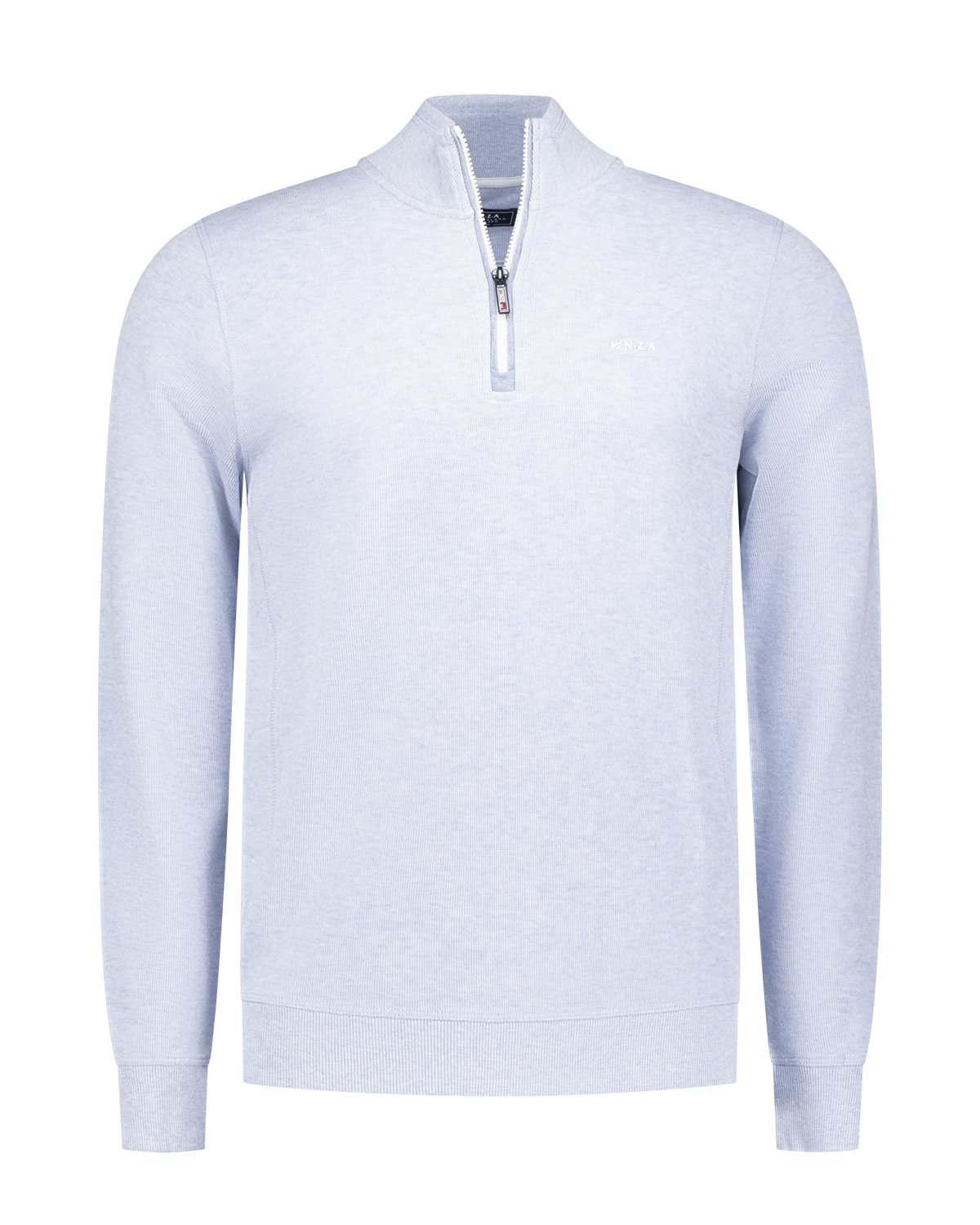 Lichtblauwe sweater met halve rits - Marble Blue