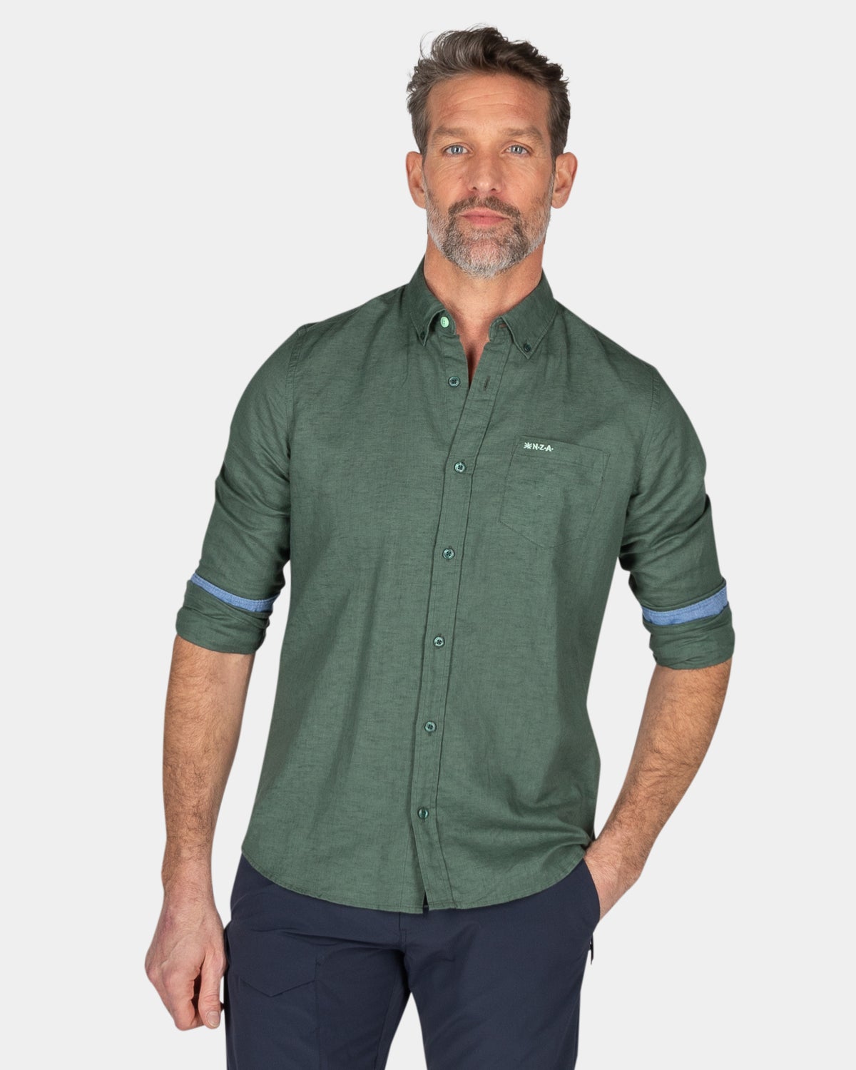 Chemise en lin uni - Chalk Green