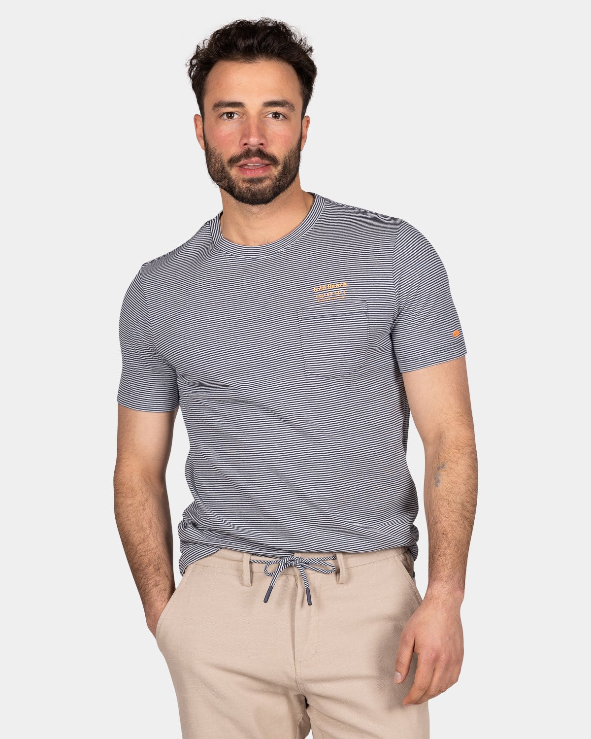 Plain t-shirt with round neck - Ocean Navy