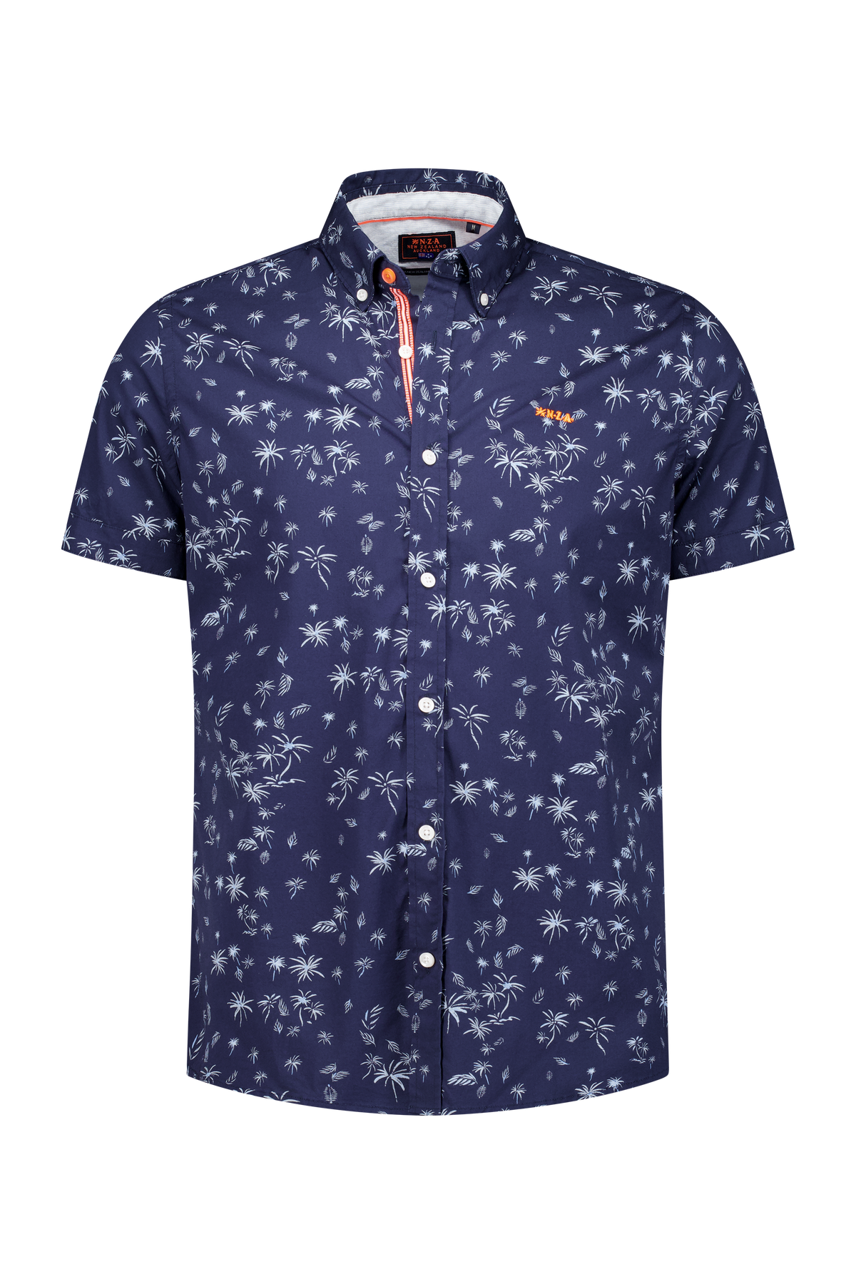 Navy overhemd met korte mouw en print - Ocean Navy