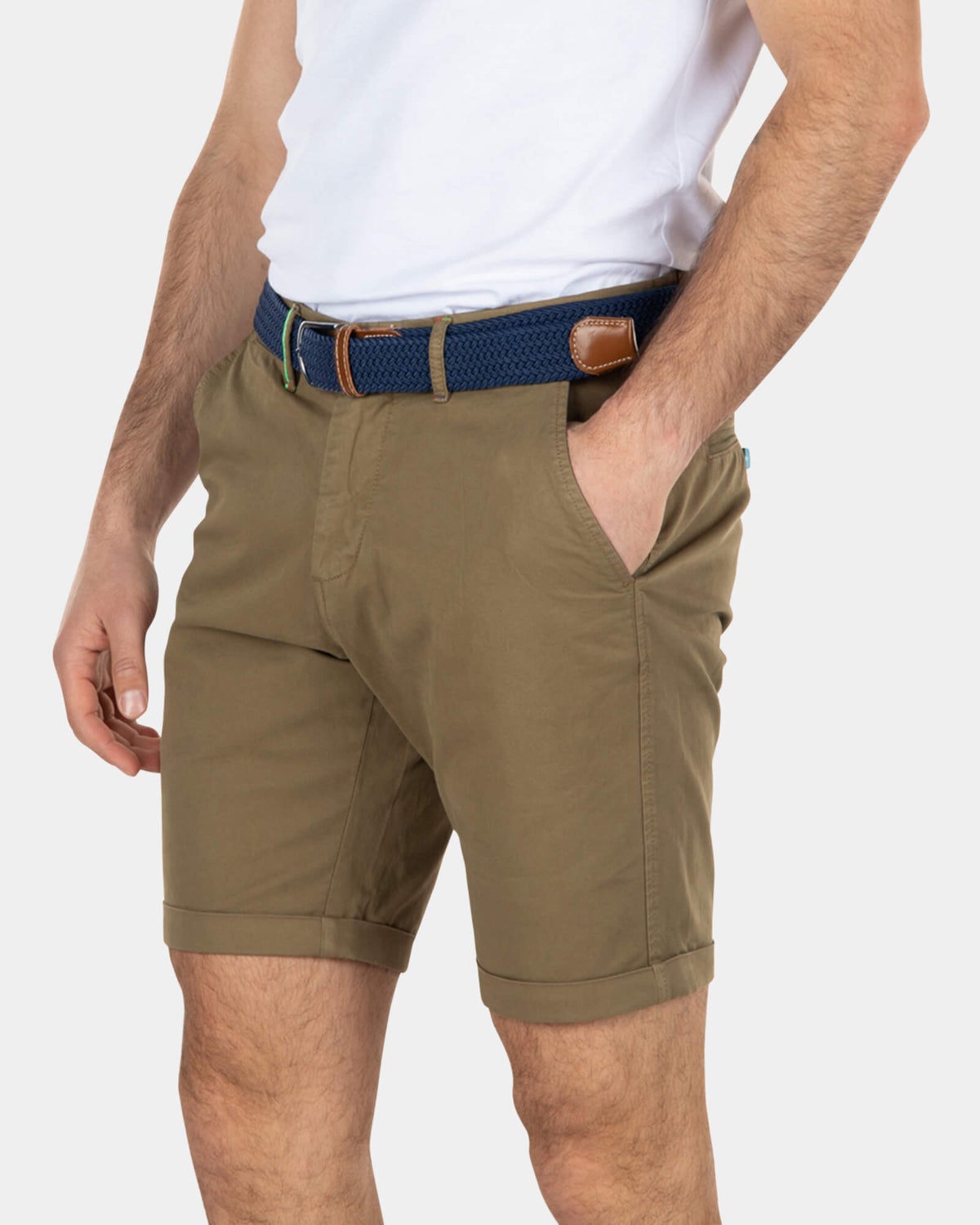 Chino-Shorts aus Baumwoll-Stretch - Tobacco Brown