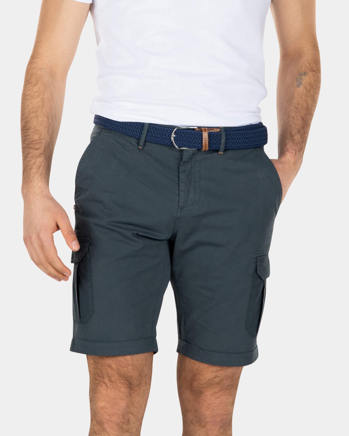 Robuste Cargo-Shorts aus Baumwolle - Green Grey