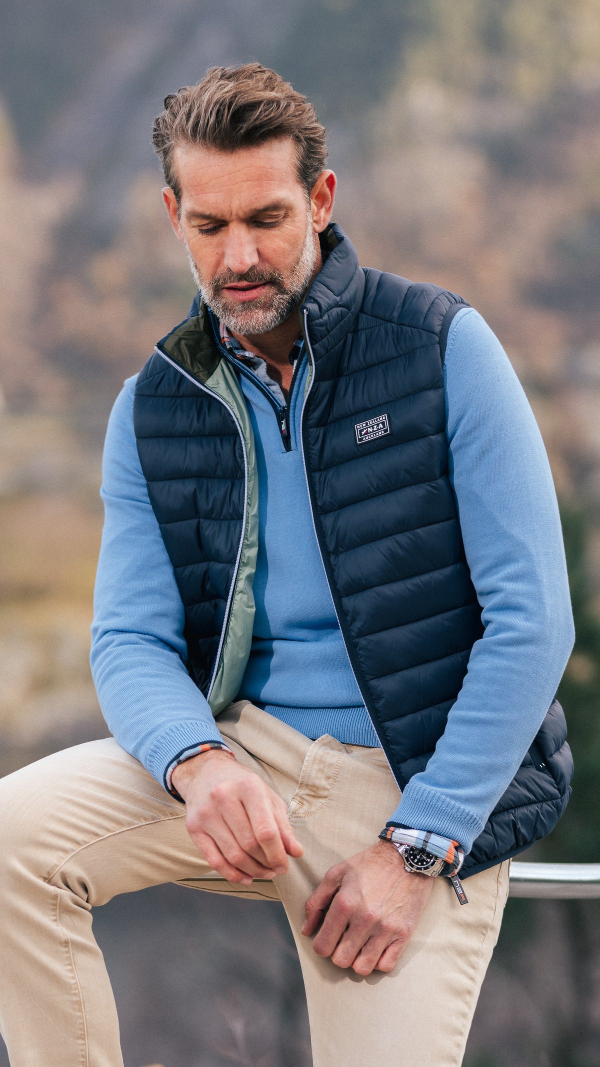 Navy quilted bodywarmer - Autumn Navy