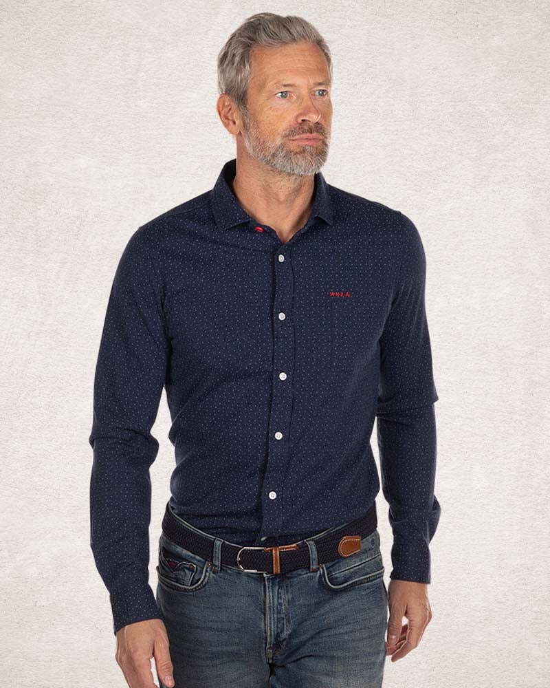 Camisa algodón azul lisa - Pitch navy