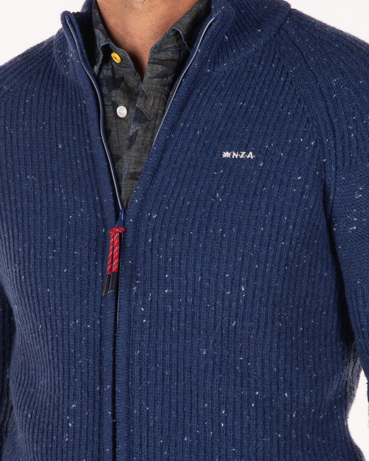 Cardigan tricoté en coton et laine - Bright Water Blue