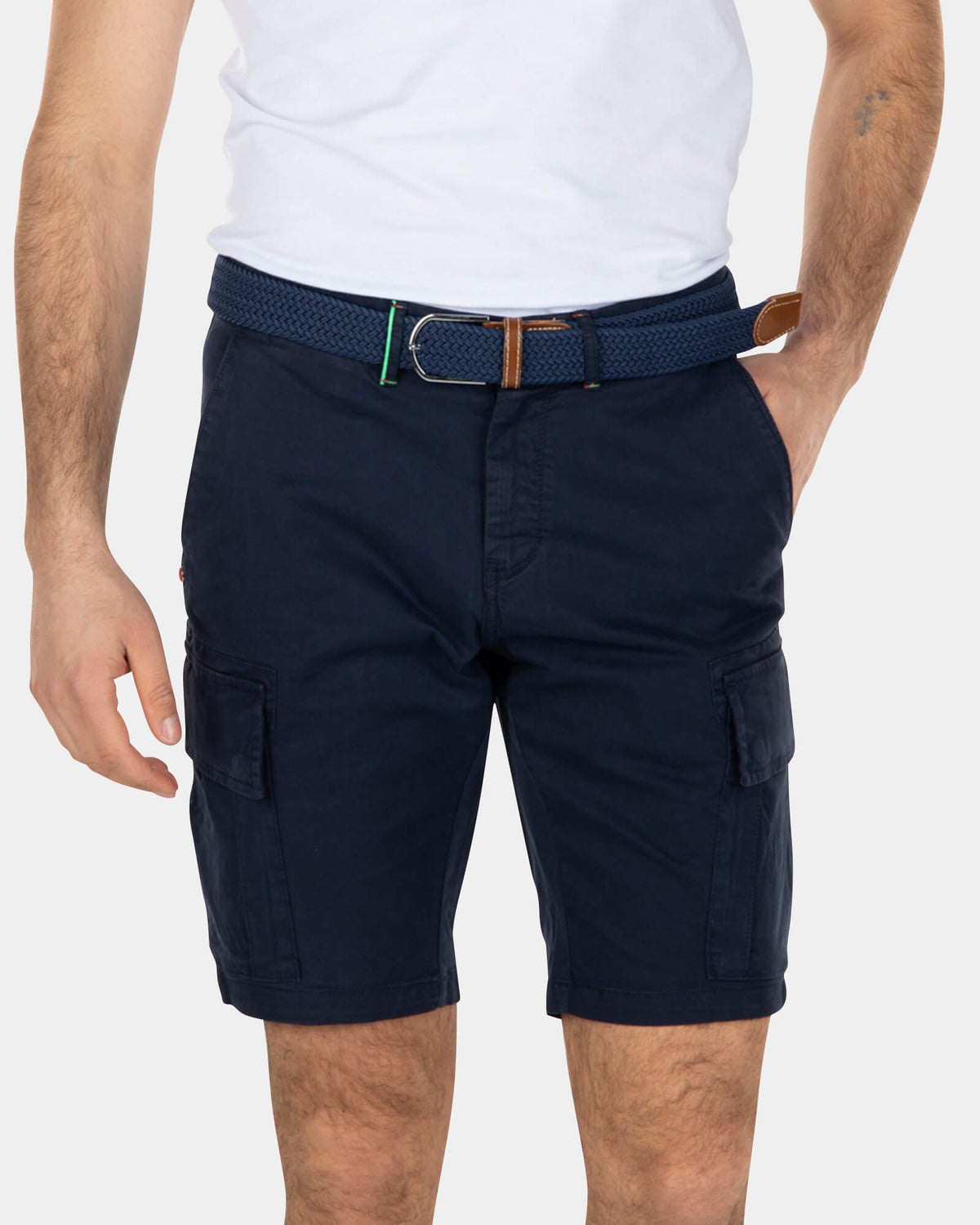 Cargoshorts aus Baumwollstretch - Key Navy