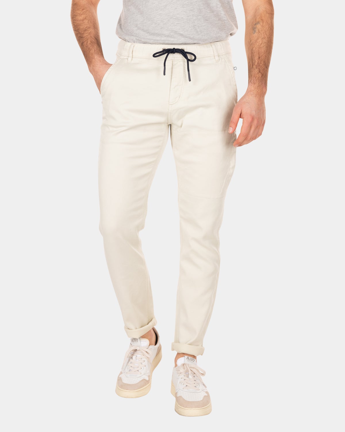 Chinos deportivos lisos - Cream