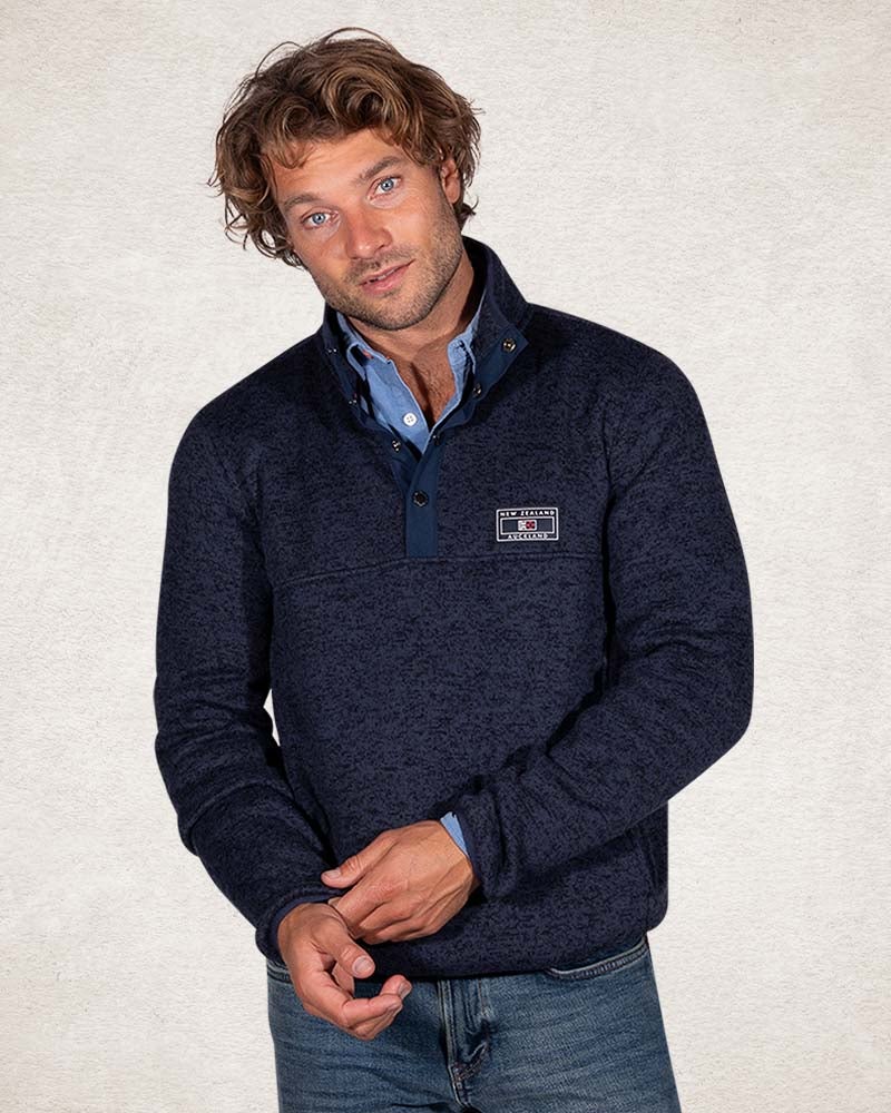 Pull avec demi-patte de boutonnage - Pitch Navy