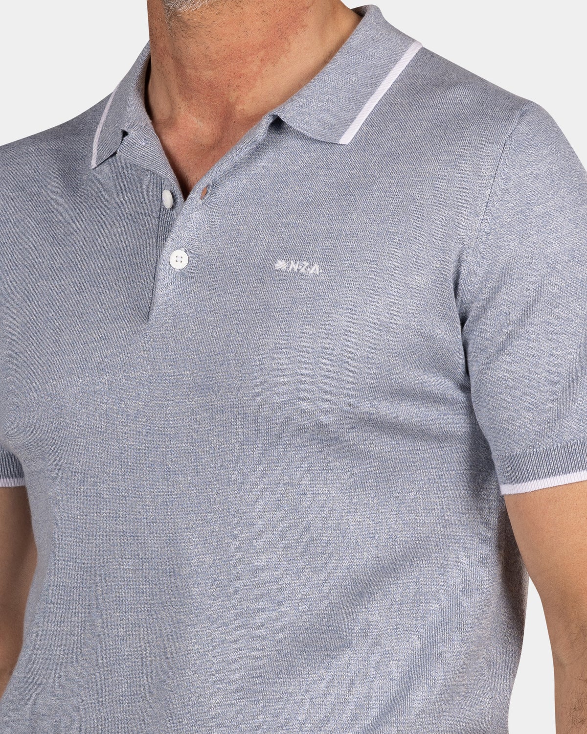 Blauwe polo met witte details - Phantom Blue