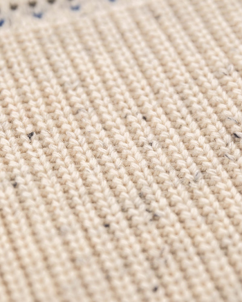 Cotton wool half zip pullover - Milky Ecru