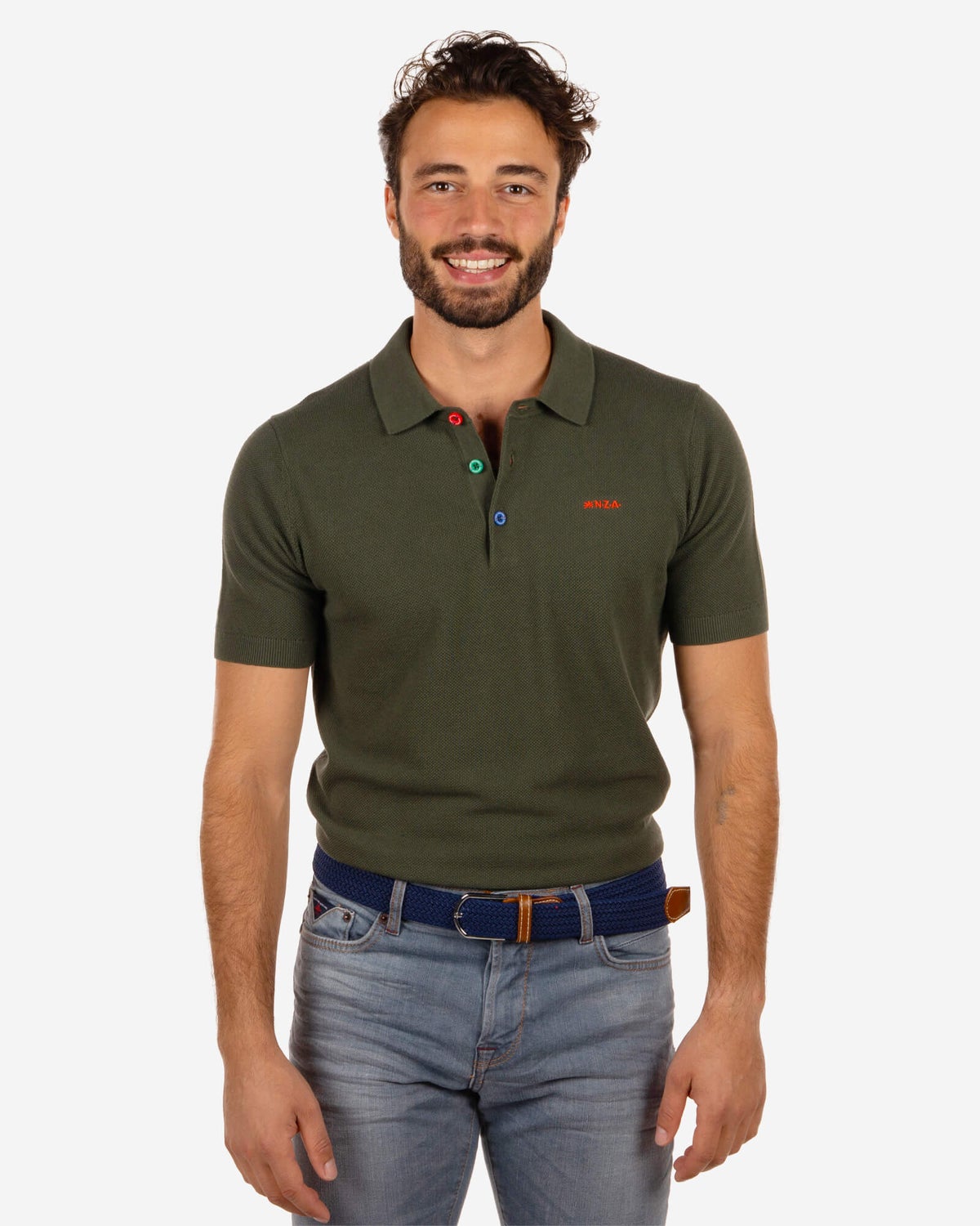 Kurzarm-Poloshirt Oratia - Rock Green