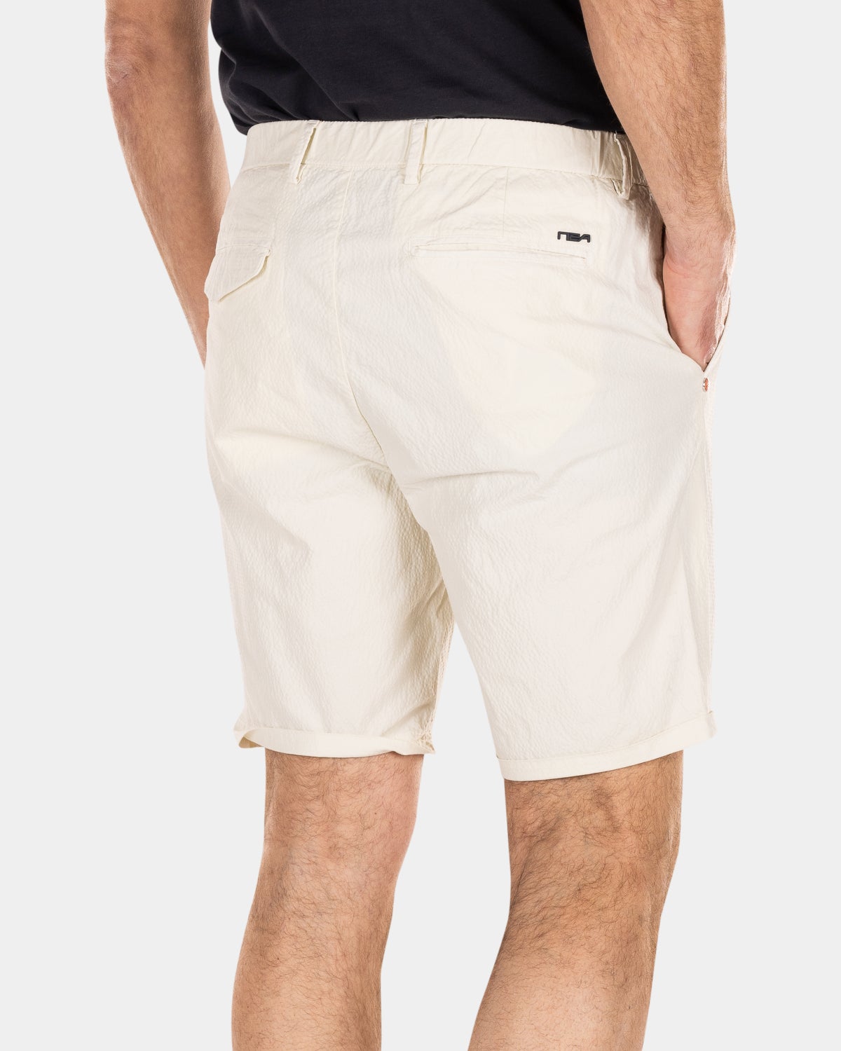 Korte chino van katoen - Cream