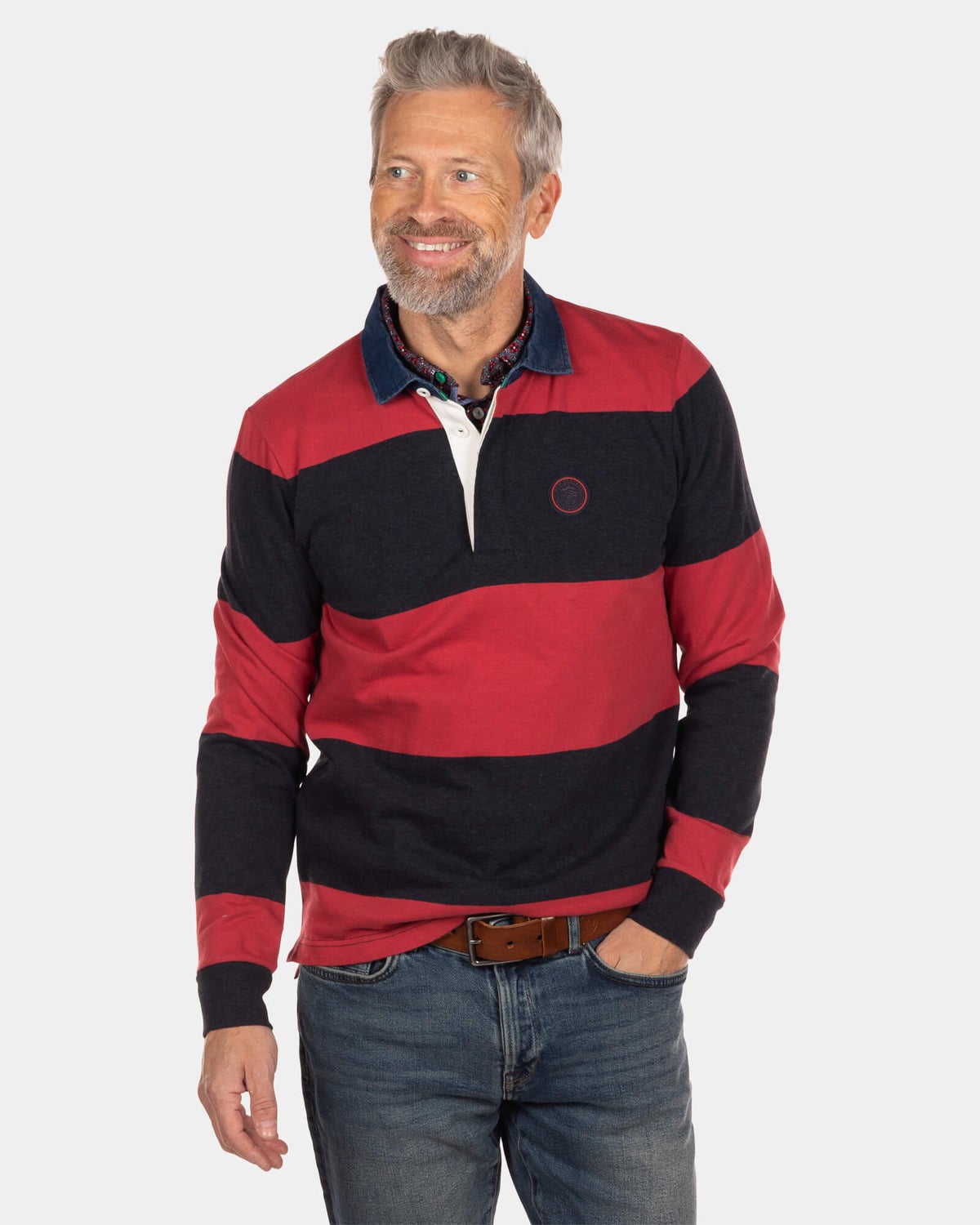 Pull rugby rayé Grebe Tarn - Steady Navy