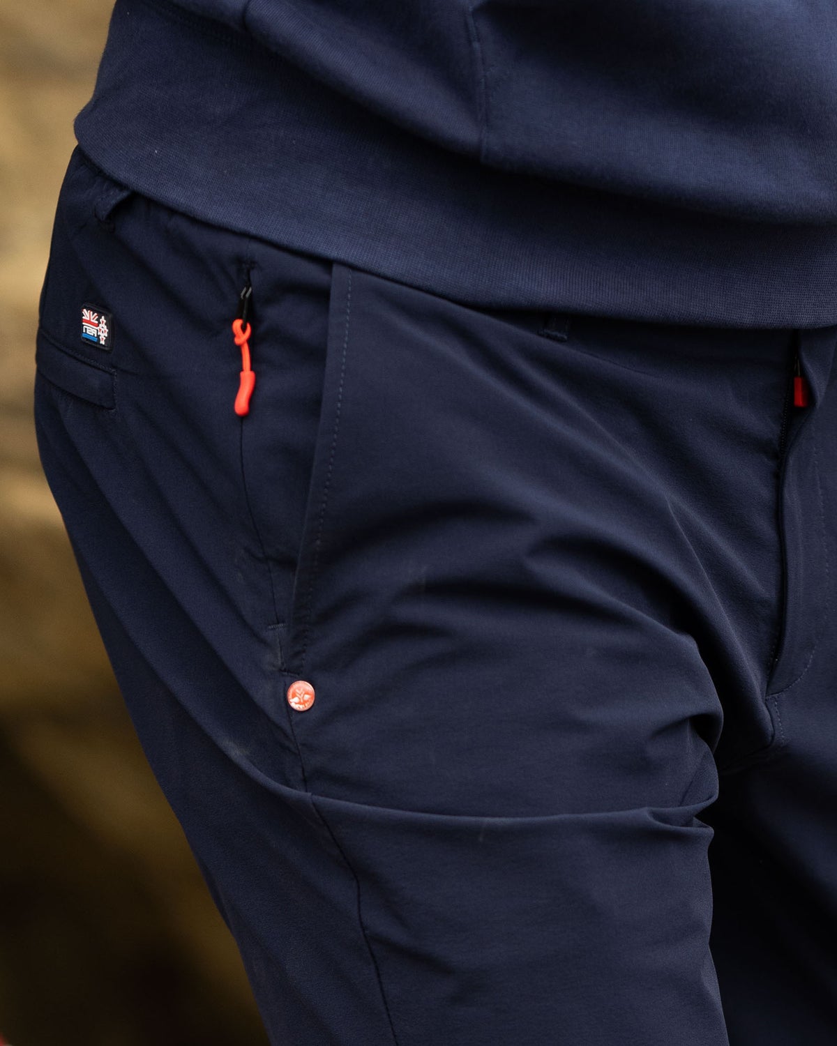 Polyester stretch chino shorts - Industrial Navy