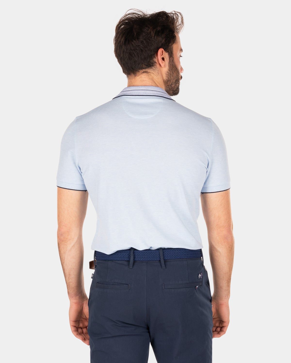 Effenkleurige polo met korte mouw - Rhythm Blue