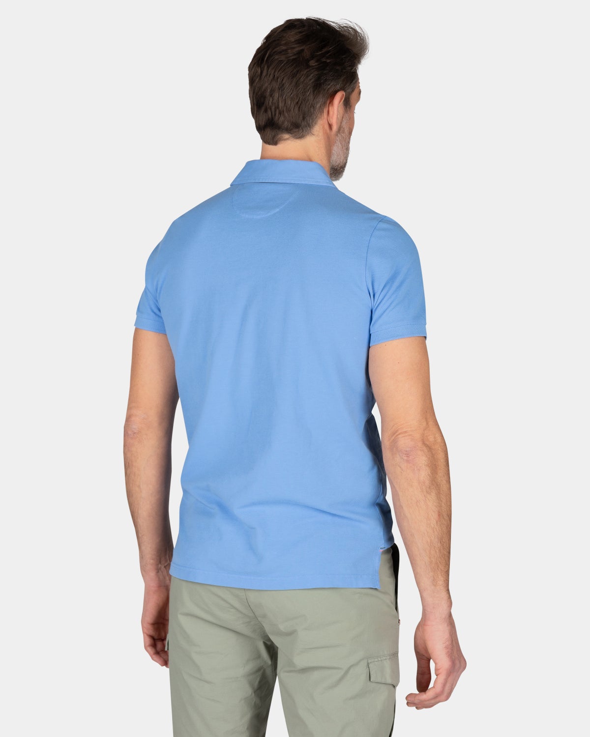 Plain cotton polo - Bed Blue