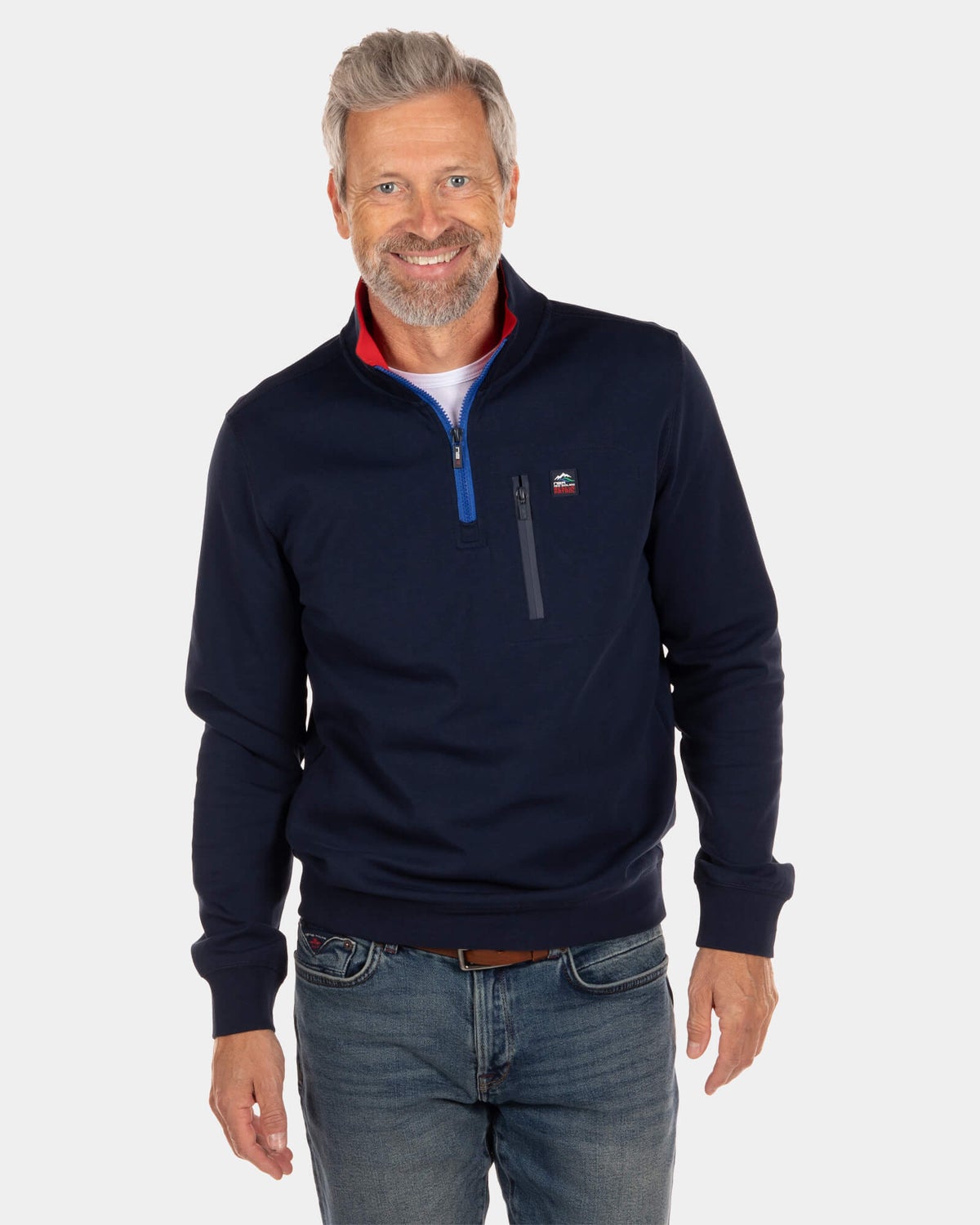 Sweater met halve rits Areare - Reef Navy