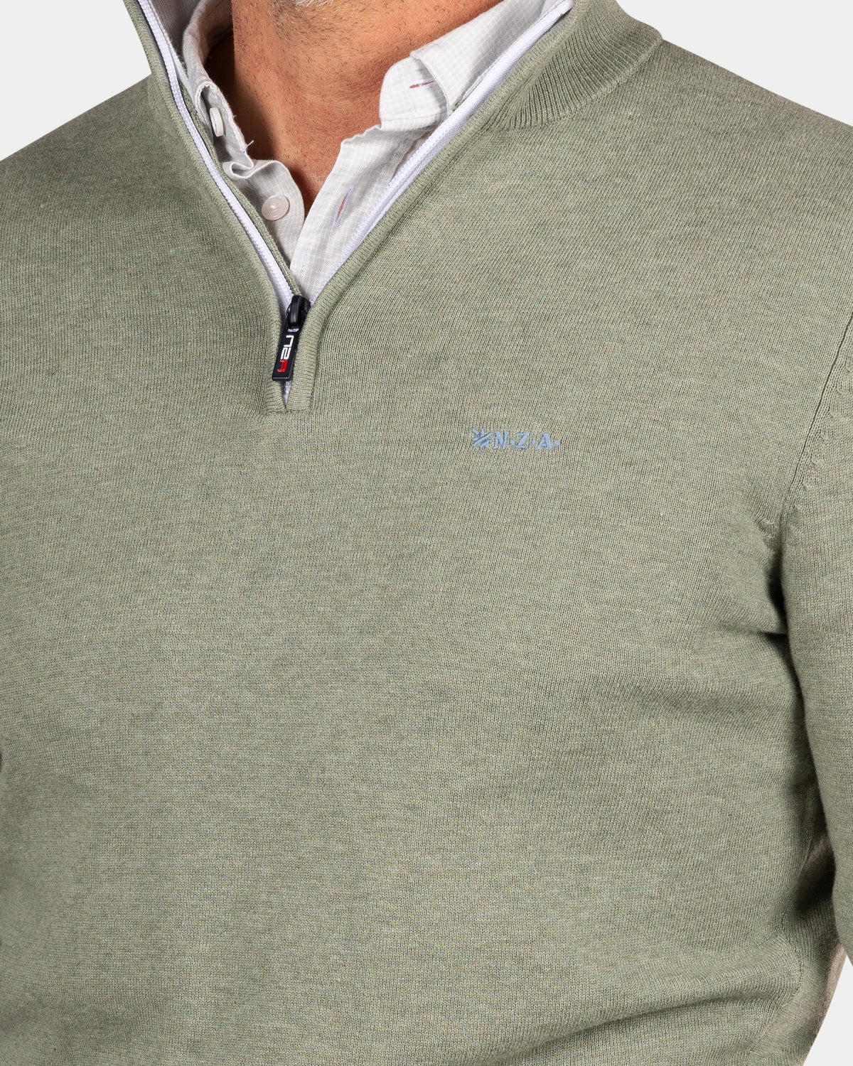 Light green half zip pullover - Sage