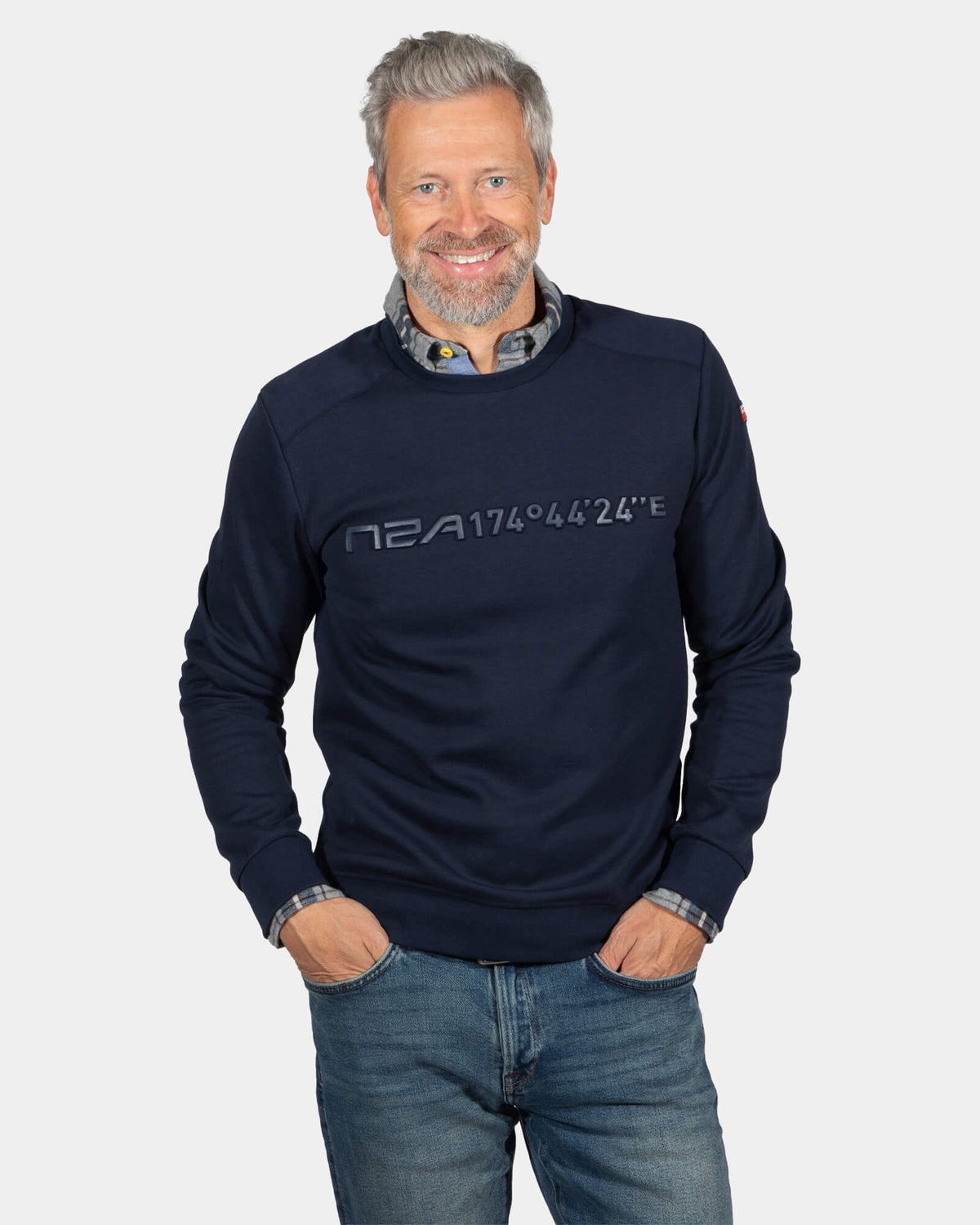 Sweater met ronde hals Oruawharo - Ink Navy