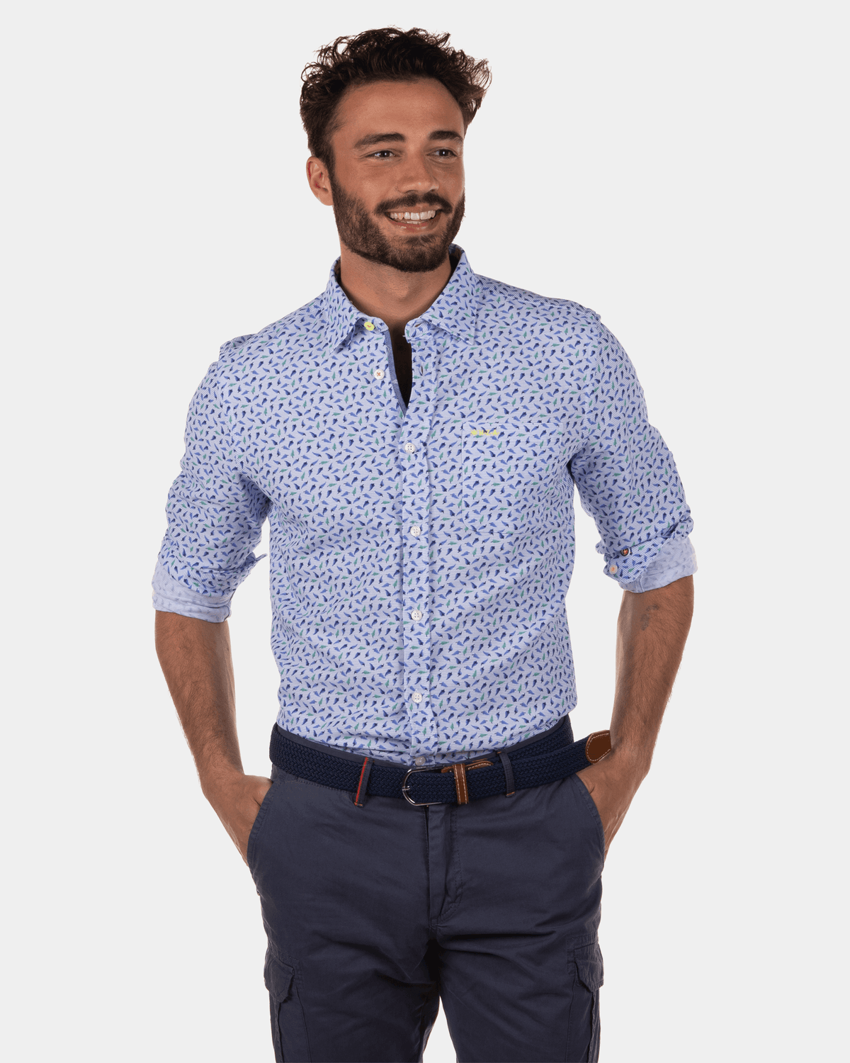 Chemise en coton bleu clair Onoke - Light Blue