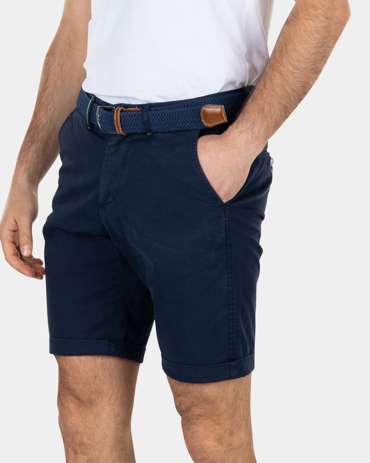 Shorts chinos de algodón elástico - Key Navy 