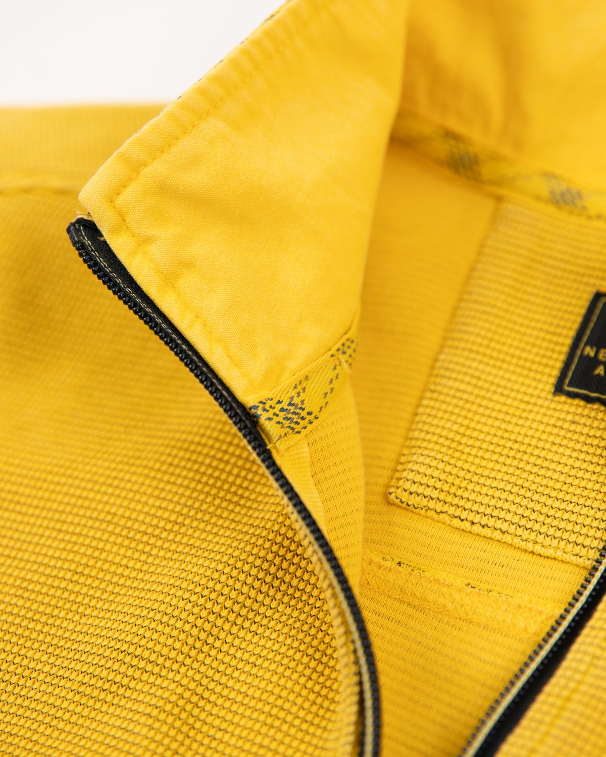 Plain half-zip sweater from cotton stoke yellow