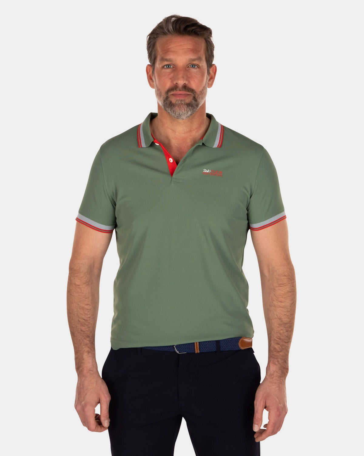 Einfarbiges Poloshirt aus recyceltem Polyester - Active Army