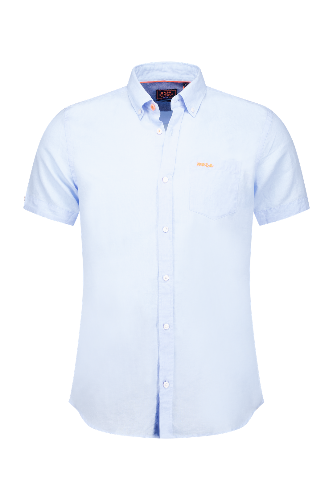 Linen shirt with short sleeves - Light Sky