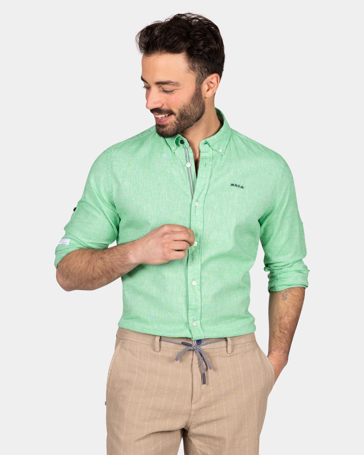 Chemise unie aux couleurs vives - Fresh  Green