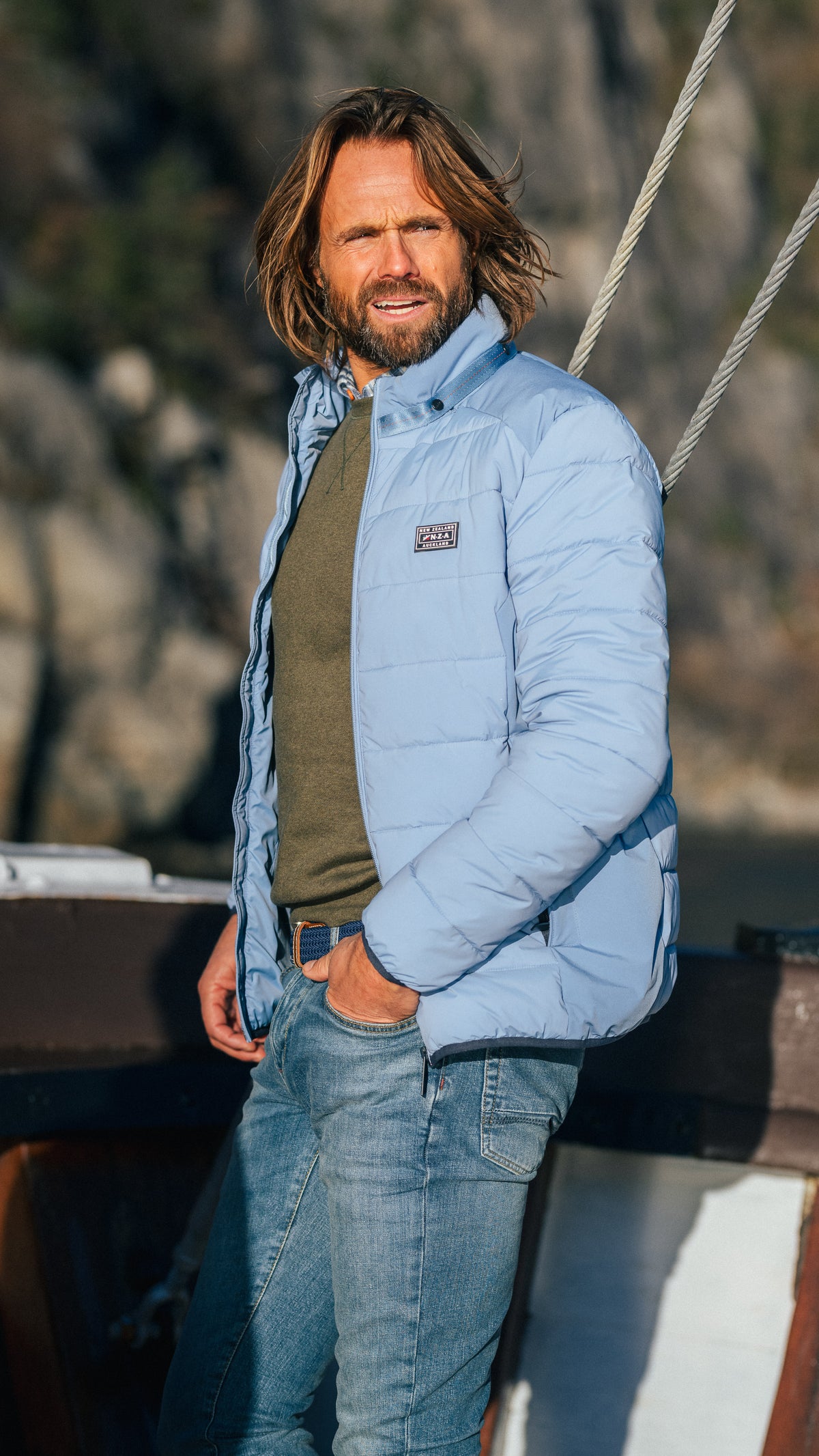 Blue padded jacket - Frozen Blue