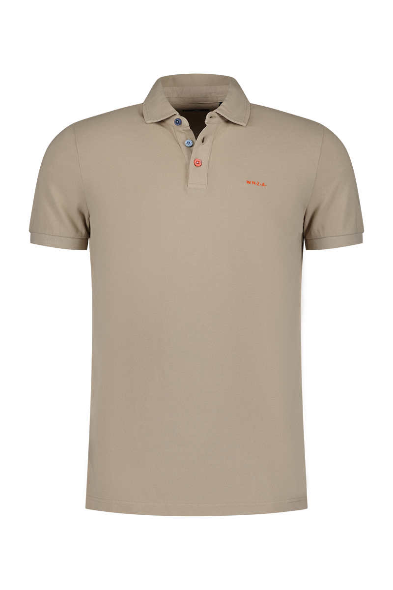 Plain cotton polo shirt - Shimmering Sand