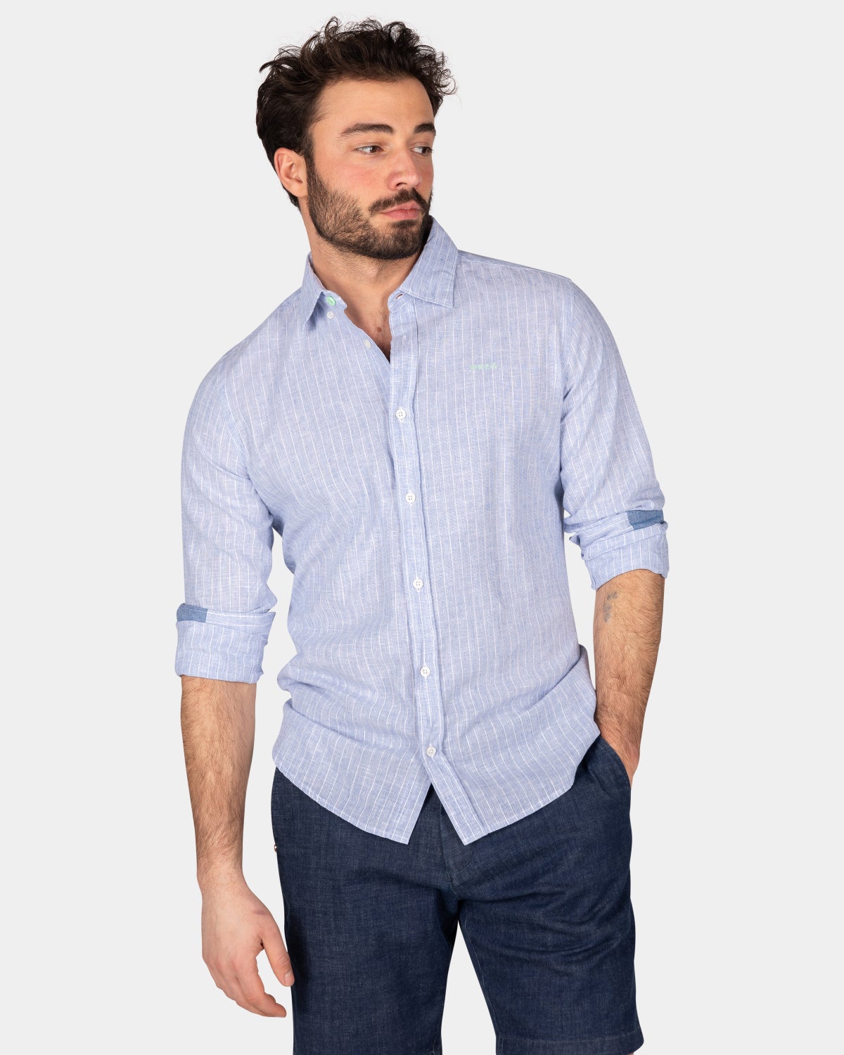 Camisa de lino celeste - Dusk Navy